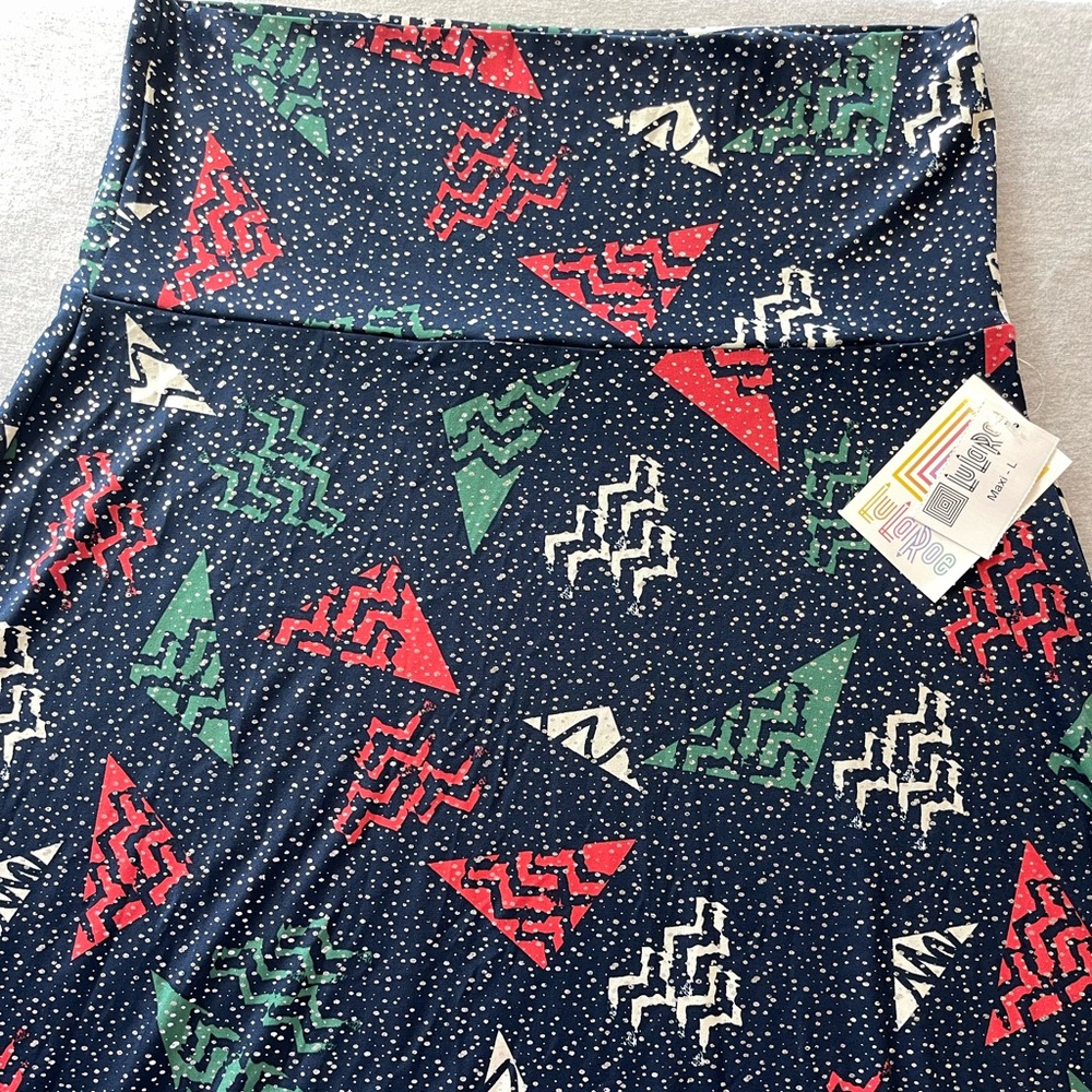 Large Vintage Holiday print LuLaRoe Maxi skirt